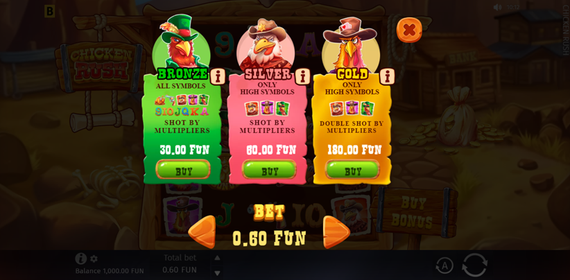 Chicken Rush slot game by Bgaming buy bonus