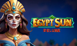 Egyptian-themed Egypt Sun Deluxe slot game by zillion with queen character in headdress.