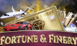 Fortune & Finery slot review by Booming Games with luxury themes including a private jet, sports car, and gold card
