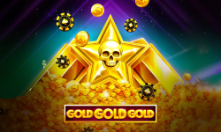 Gold Gold Gold slot game by Booming Games with a skull embedded star symbol