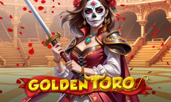 Golden Toro Slot Game by Amigo Games with female matador in Dia de los Muertos outfit