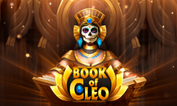 Book of Cleo slot review featuring Tom Horn Native game character with an Egyptian theme and mystical elements.